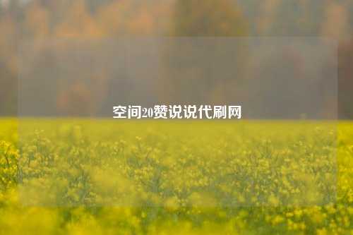空间20赞说说代刷网
