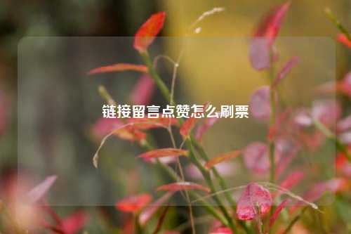 链接留言点赞怎么刷票